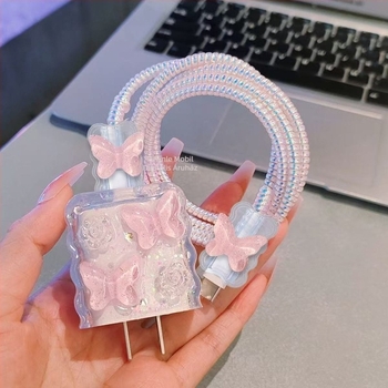 TPU kábelvédő az Apple adat- és fülhallgató kábelekhez, törésálló, kompatibilis a 20W Apple töltővel
