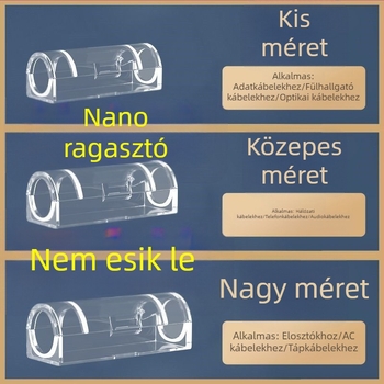 Kábelrendező vezetékekhez, száloptikai kábelekhez klipsz nélkül, lyukasztás nélküli megoldás