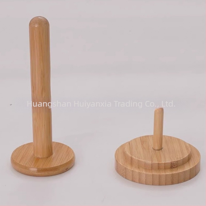 Fából készült fonalhordó asztali tartóval, minimalist stílus, forgó fonal szervező, bambusz