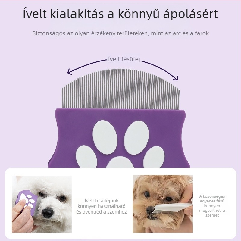 Bichon Frisé ápoló fésű – bolyhos szőrzet oldó detangler eszköz kölyökkutyáknak