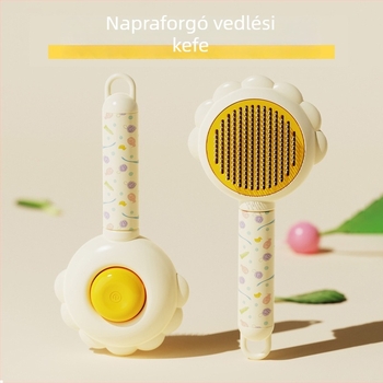 Napraforgó mintás kisállatfésű – tű-fésű macskáknak és kutyáknak, fésülés, laza szőr eltávolítása, karbantartás