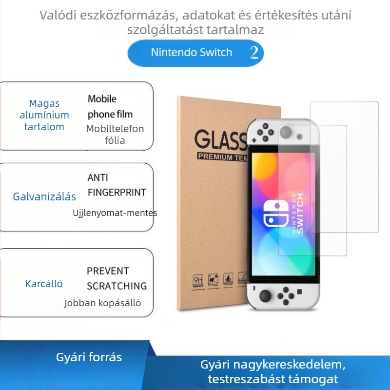 Nintendo Switch 2 OLED üveg kijelzővédő