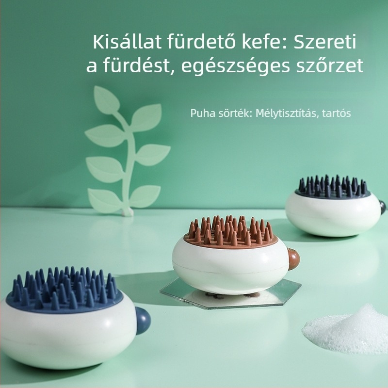 Szilikonból készült fürdető ecset háziállatok számára, masszázs és szőr eltávolítása, kutyák és macskák