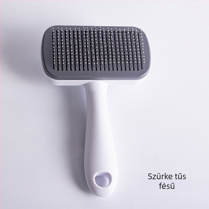 Állatgondozó fésű rozsdamentes acél tüskékkel, négyszögletes alak, nagytestű kutyák számára — PP+ABS test, Cloud Butterfly márka