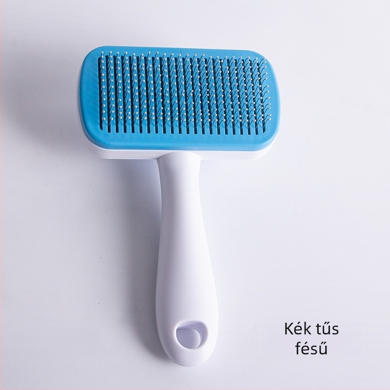 Állatgondozó fésű rozsdamentes acél tüskékkel, négyszögletes alak, nagytestű kutyák számára — PP+ABS test, Cloud Butterfly márka