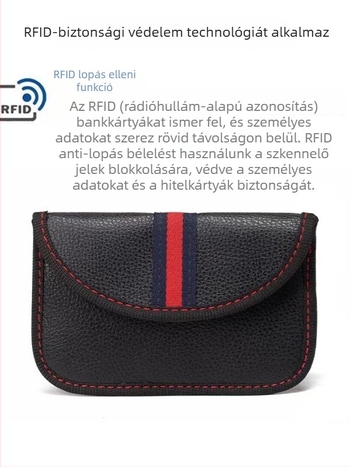 PU bőr autókulcs-tok RFID védelem, cipzár, hordozható
