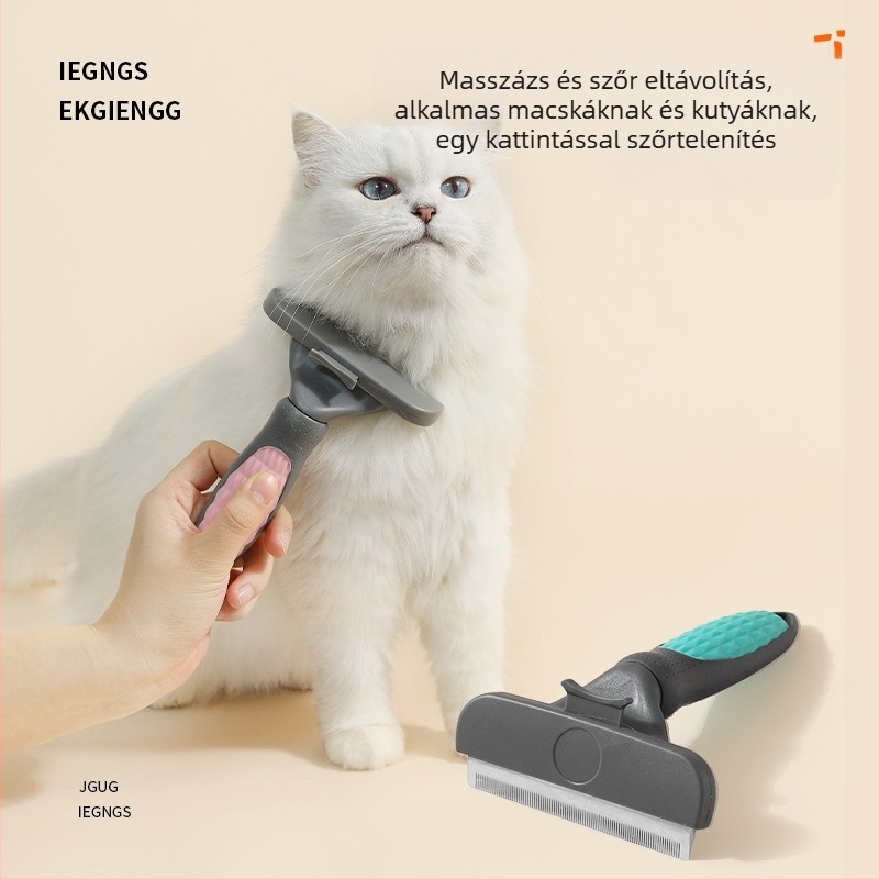 Háziállat szőrtelenítő fésű macskáknak és kutyáknak, deshedding eszköz, műanyag kivitel, Tail Lianmeng/TAILPETS