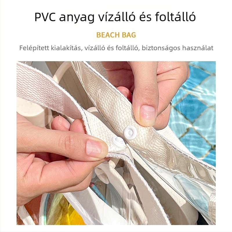 Átlátszó PVC neszesszer, nagy kapacitású, vízálló, kézitáska-stílusú, utazáshoz, kozmetikumok és higiéniai termékek számára