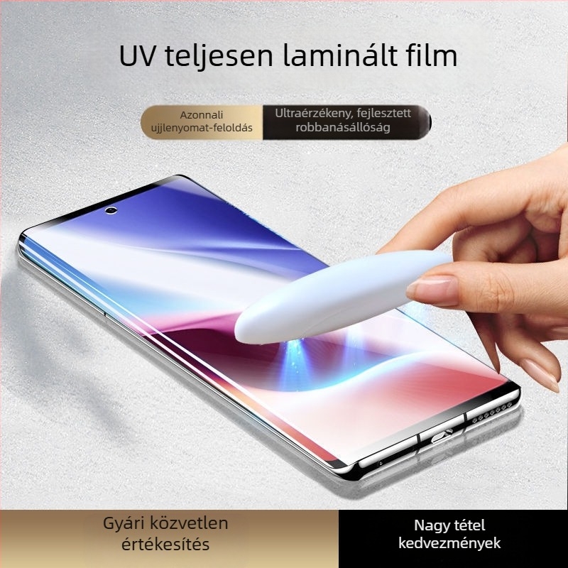 Yinglirui hidrogel kijelzővédő fólia Redmi K60/K50/K40/K30 Pro+ – UV teljes ragasztás, elülső fólia, ujjlenyomat-mentes, önhelyreálló