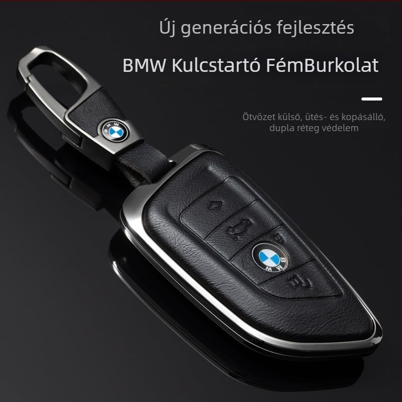BMW kulcsfedél 1/3/5 és X3/X5 sorozatokhoz – alumínium ötvözet, minimalist stílus, testreszabható