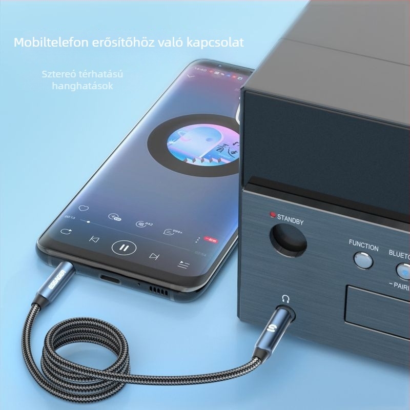 ESSAGER ES-YP17 3.5mm férfi–férfi audió kábel, aranyozott, réz vezetőmag