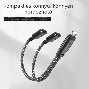 OTG Type-C lavalier mikrofon adapter kábel digitális chippel, újratölthető, 0,15 m