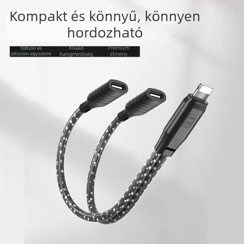 OTG Type-C lavalier mikrofon adapter kábel digitális chippel, újratölthető, 0,15 m