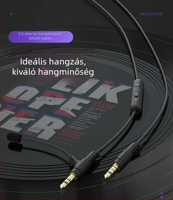 Mikrofonos audiókábel — Qilian V3pro-heise, aranyozott felület, ezüstözött rézmag