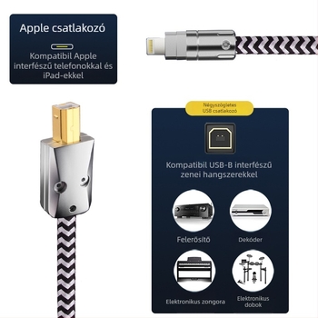 Lightning to USB hangkártya DAC adapter mobiltelefonhoz — (Típus: Lightning to USB négyszögletes port; Modell: YY-lightning to usb; Kompatibilis eszközök: Digitális termékek; Alapanyag: oxigénmentes réz; Tömeg: 50 g)