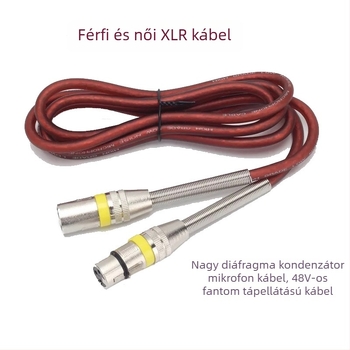 XLR mikrofon kábel, férfi–női csatlakozó, aranyozott csatlakozók, oxigénmentes réz vezető, ROHS