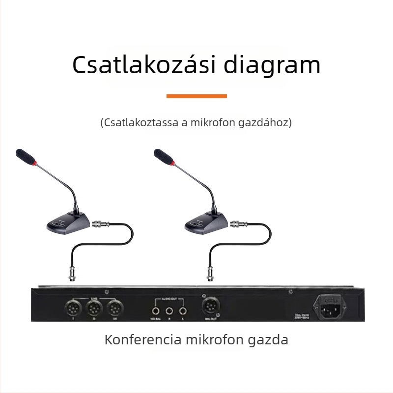 Hangkábel, 8-szálas mikrofonkábél 8‑pin repülőcsatlakozóval konferenciarendszerekhez, csatlakozás férfi–nő / férfi–férfi, nikkel bevonat, ónosított rézmag, oxigénmentes réz, ROHS
