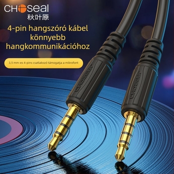 Choseal QA01BK 3,5 mm-es audio kábel, aranyozott érintkezők, tiszta réz mag, UL tanúsított