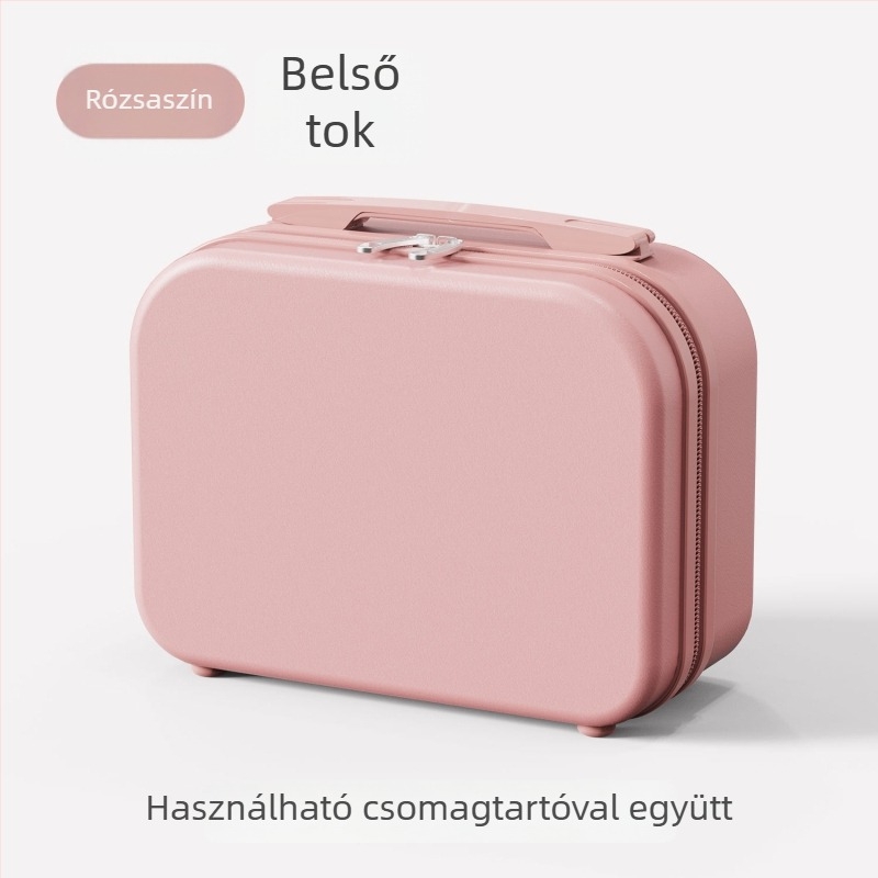 Mini kozmetikai utazótáska cipzáras záródással, ABS anyag, 700 g, egyszínű minta