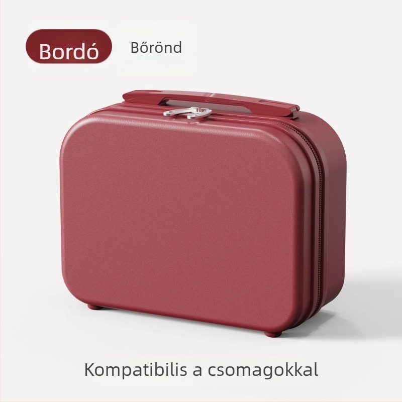 Mini kozmetikai utazótáska cipzáras záródással, ABS anyag, 700 g, egyszínű minta