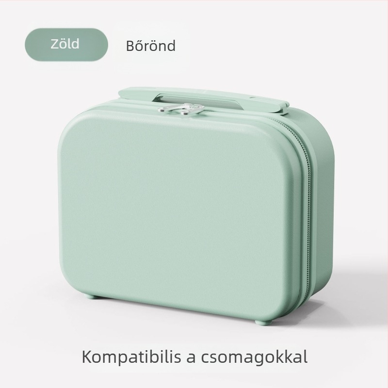 Mini kozmetikai utazótáska cipzáras záródással, ABS anyag, 700 g, egyszínű minta