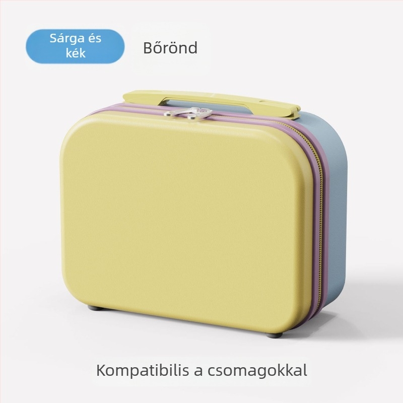 Mini kozmetikai utazótáska cipzáras záródással, ABS anyag, 700 g, egyszínű minta