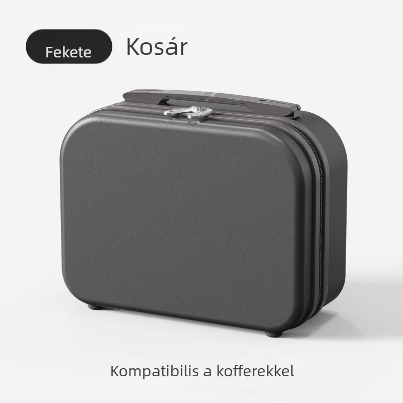Mini kozmetikai utazótáska cipzáras záródással, ABS anyag, 700 g, egyszínű minta