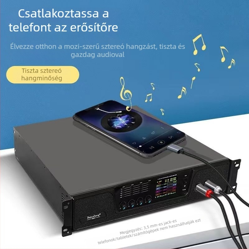 Type-C audio kábel, 1–2 osztó, 3,5 mm-től dupla RCA-ig, aranyozott csatlakozók, réz vezető