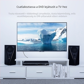 Weixun VAB-R09 koaxiális SPDIF audió kábel RCA csatlakozókkal, aranyozott, OFC réz, PC-hez