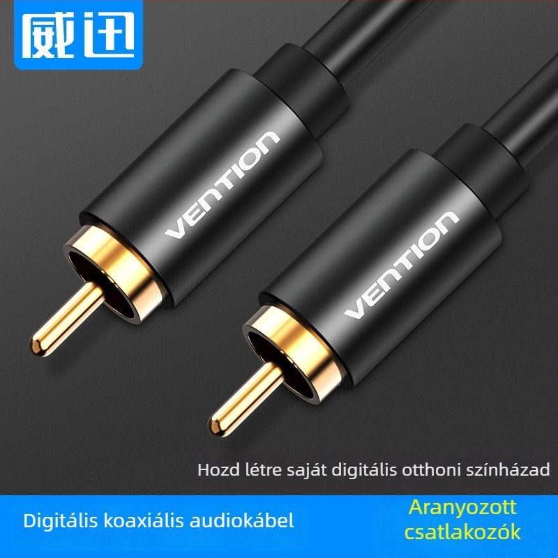 Weixun VAB-R09 koaxiális SPDIF audió kábel RCA csatlakozókkal, aranyozott, OFC réz, PC-hez