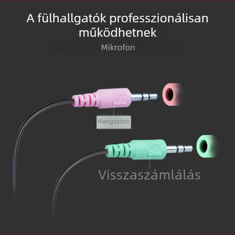 3,5 mm-es audio osztó kábel, 1 bemenetről 2 kimenetre, mikrofon/fejhallgató adapter számítógépre