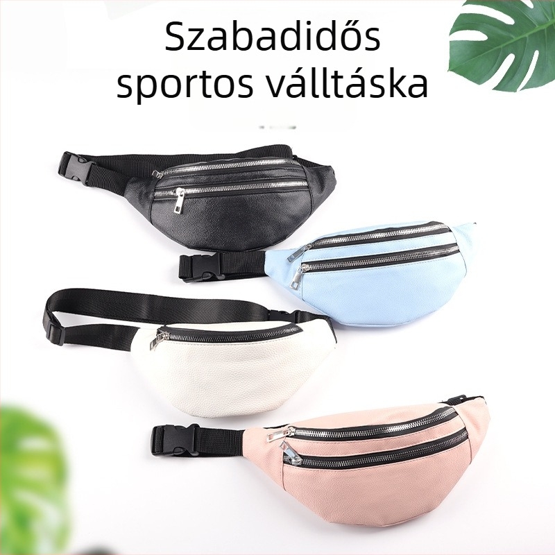 Uniszex kültéri sport derék-/kereszt váll táska, poliészter, vízálló, nagy kapacitású telefonzseb