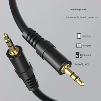 AUX audio kábel, 3,5 mm férfi-férfi, kettős véggel, kézzel forrasztott, autó és számítógépes hangszórókhoz, rézbevonatú alumíniummag (CCS)