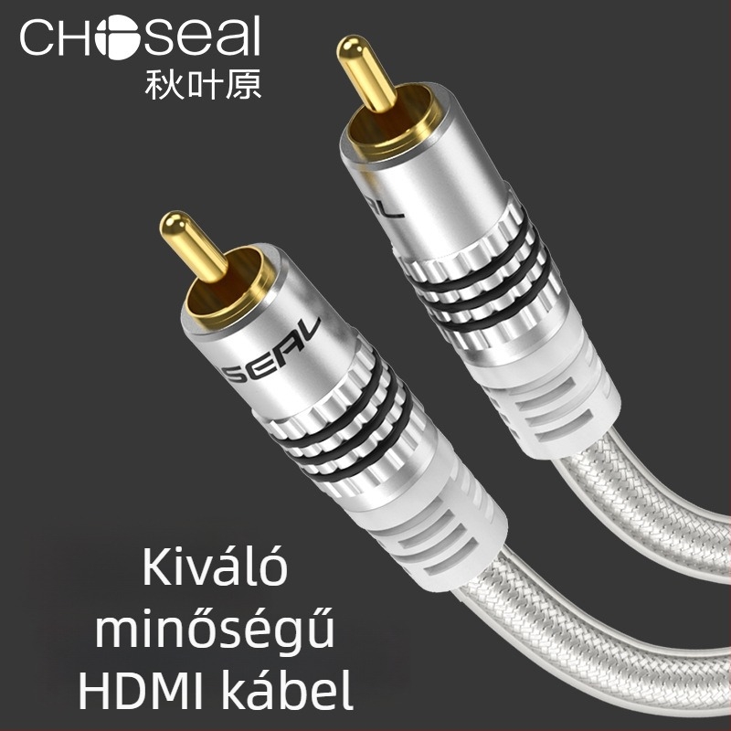 TV-hez coaxial RCA hangkábel - QS6771, aranyozott érintkezők, nyers rézmag, réz vezető, aktív mágneses gyűrű
