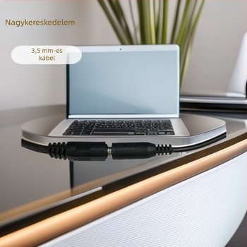 Ruisheng A25 Hangkábel, 3,5 mm férfi → két 3,5 mm nőihez, nikkelezett réz-köpeny, számítógép perifériákhoz
