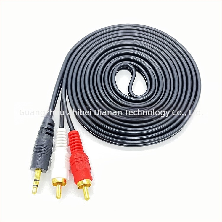 AV audio kábel 3,5 mm-es csatlakozóhoz, kettős RCA-hoz, aranyozott rézmaggal, modell AV line one minute two