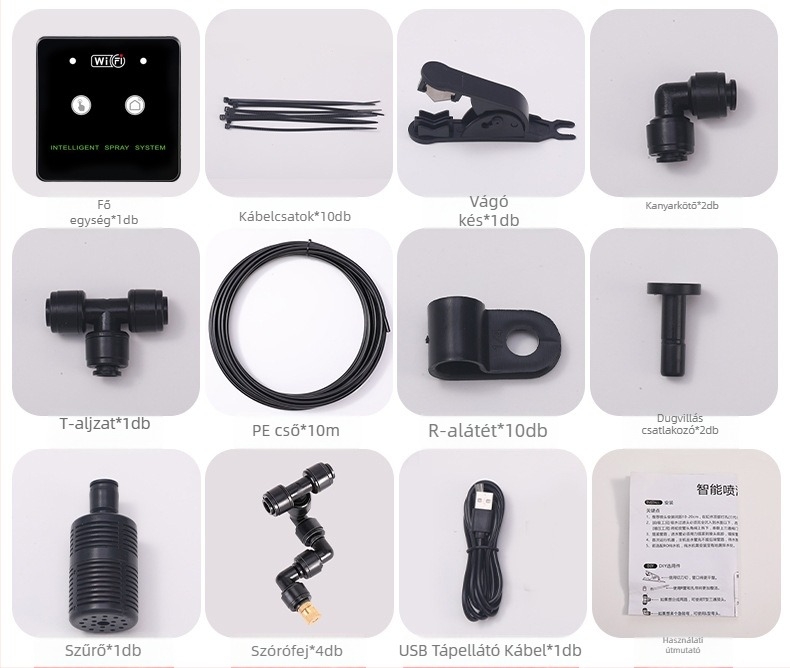 Okos Wi‑Fi mikropermetező rendszer teknős terráriumhoz, 800–850 ml kapacitás, alkalmazáson keresztüli vezérlés, precíz réz fúvóka