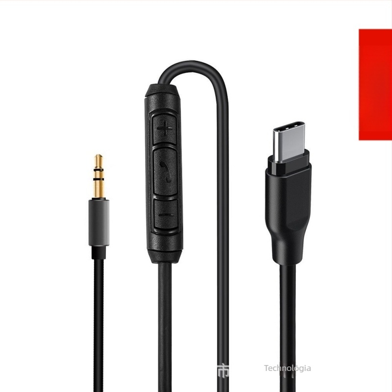 Audio kábel USB-C-hez 3,5 mm-hez; mag: tiszta réz vezető; nikkel bevonat; kompatibilis okostelefonokkal és számítógépekkel