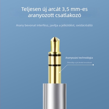 3 az 1-ben Type-C audio kábel, adapter 3,5 mm–6,35 mm, aranyozott, rézmag, oxigénmentes réz, 40 g