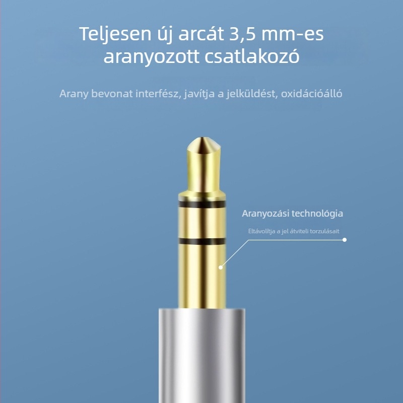 3 az 1-ben Type-C audio kábel, adapter 3,5 mm–6,35 mm, aranyozott, rézmag, oxigénmentes réz, 40 g