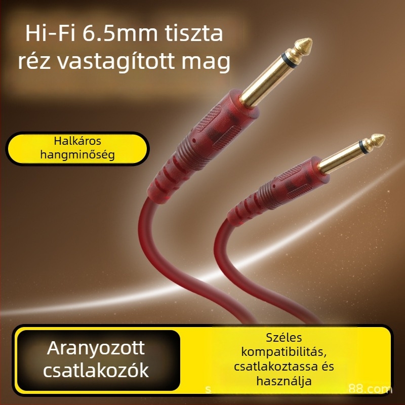 6.5–6.5 audiókábel 6,35 mm-es férfi csatlakozókkal, aranyozott OFC vezetők, nyers réz mag