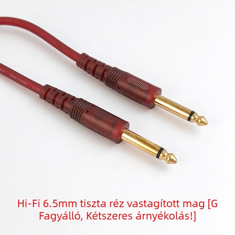 6.5–6.5 audiókábel 6,35 mm-es férfi csatlakozókkal, aranyozott OFC vezetők, nyers réz mag