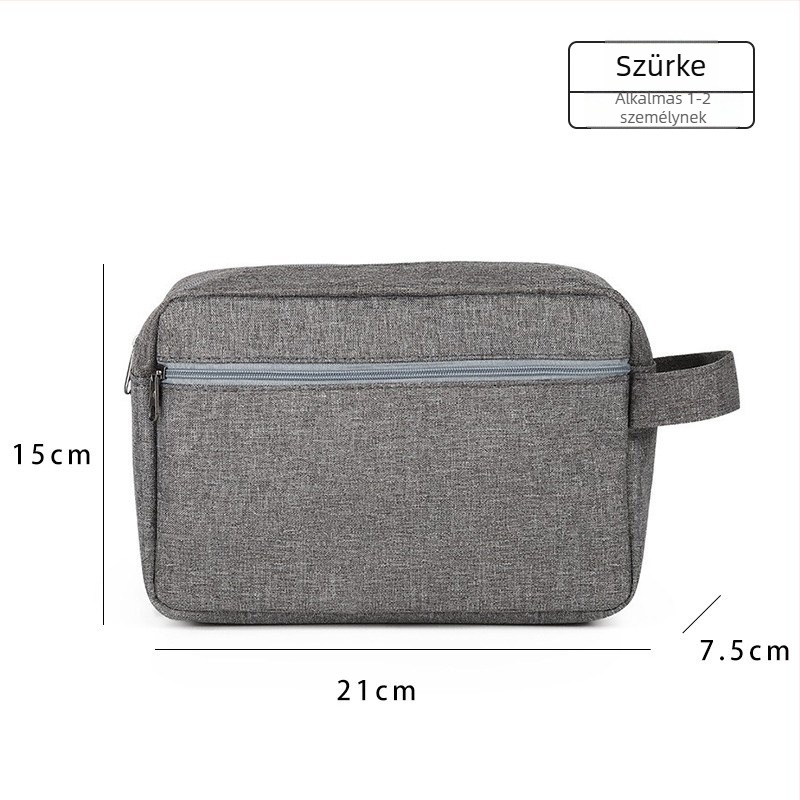 Vízálló utazási sminktáska, kocka alakú, kationos anyag, modell 13551A, zárási funkció