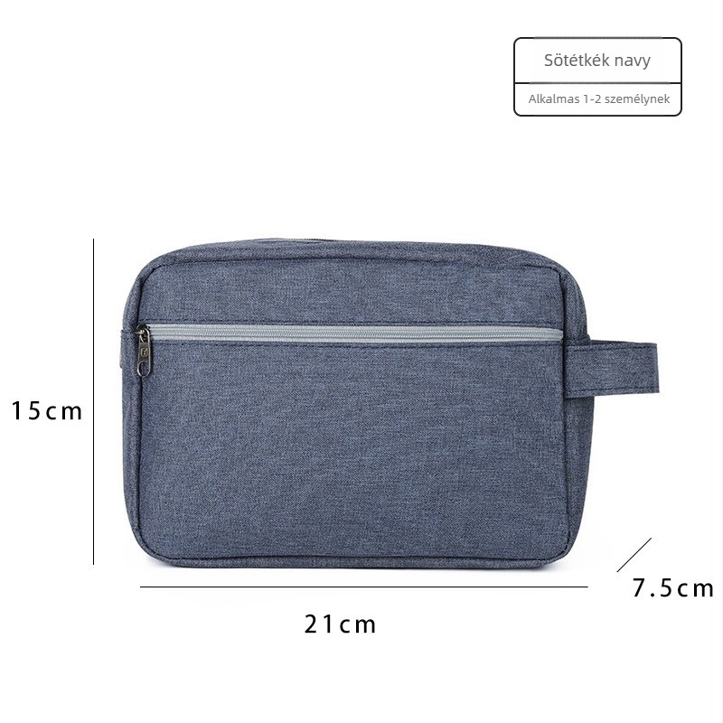 Vízálló utazási sminktáska, kocka alakú, kationos anyag, modell 13551A, zárási funkció