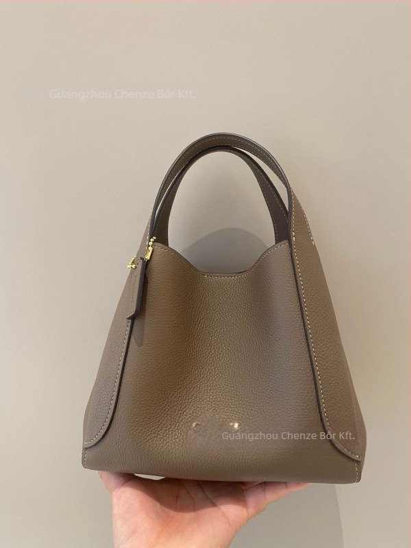 Aq Hadley Bucket Bag valódi bőrből, vödör alakú, városi egyszerű stílus, poliészter bélés, kampóval nyitás