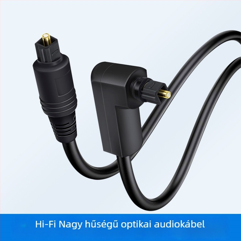 90°-os ívű optikai audió kábel, 5.1-csatornás SPDIF digitális hang, 360°-os forgó csatlakozó