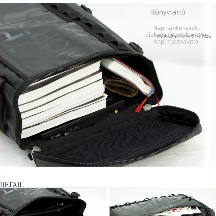 Hátizsák - Uniszex, Vízálló PVC, Utcai divat, 20-35L, 16 hüvelykes laptop-kompatibilis