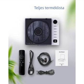 Hordozható CD lejátszó, lemezbetöltéses kialakítás, RCA kimenet, kijelző, modell cd201