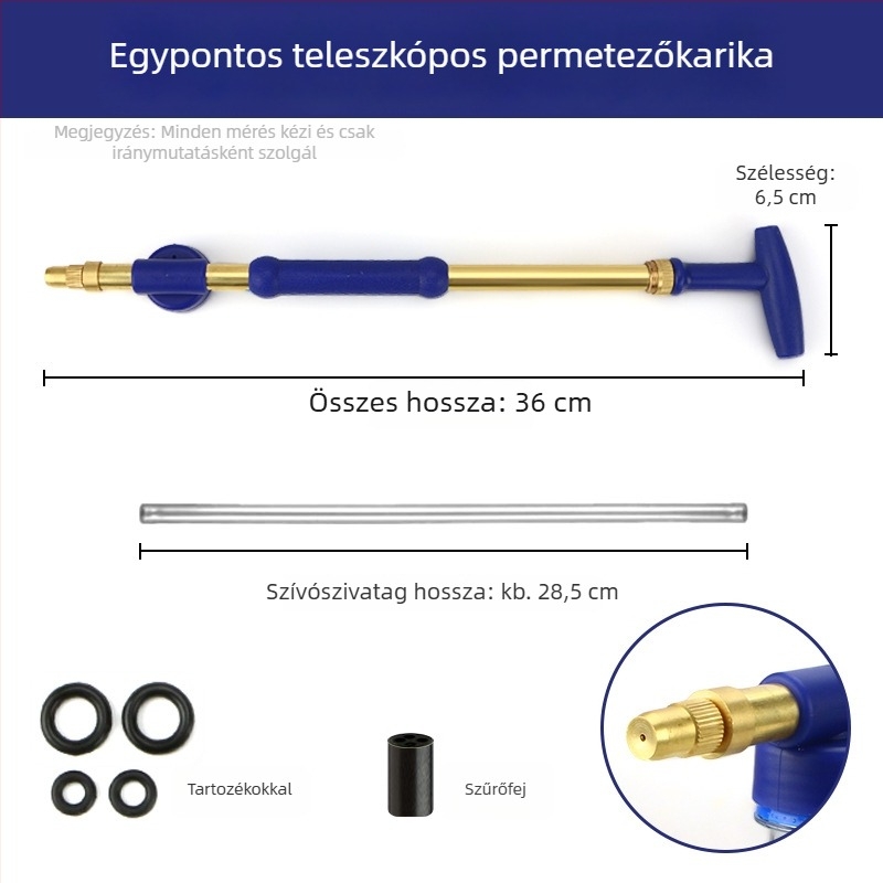 Réz öntözőpisztoly, permetező funkcióval, háztartási kertek és közterületek számára
