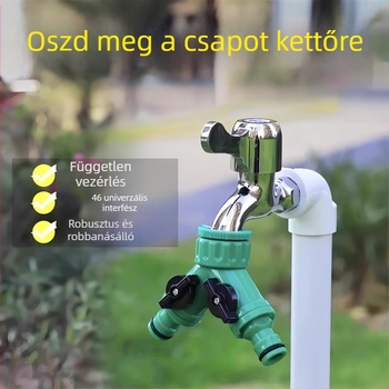 Műanyag vízcső csatlakozó osztó 1–2, DIY márka, otthoni kertészkedéshez